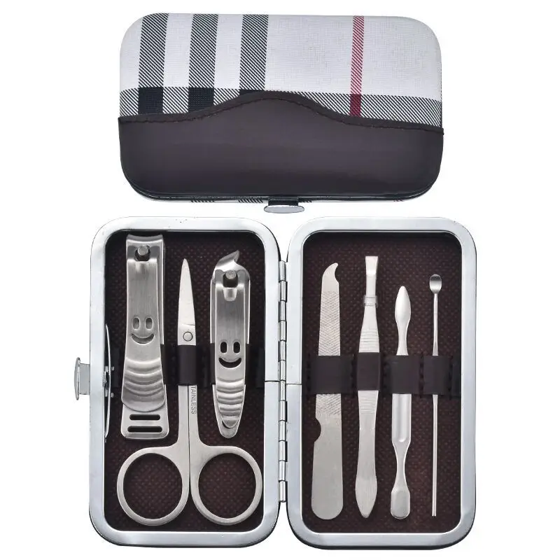 7 Pcs Stainless Steel Nail Tools Clippers Scissors File Pusher Set Manicure Pedicure Kit  Acrylic Nail Kit