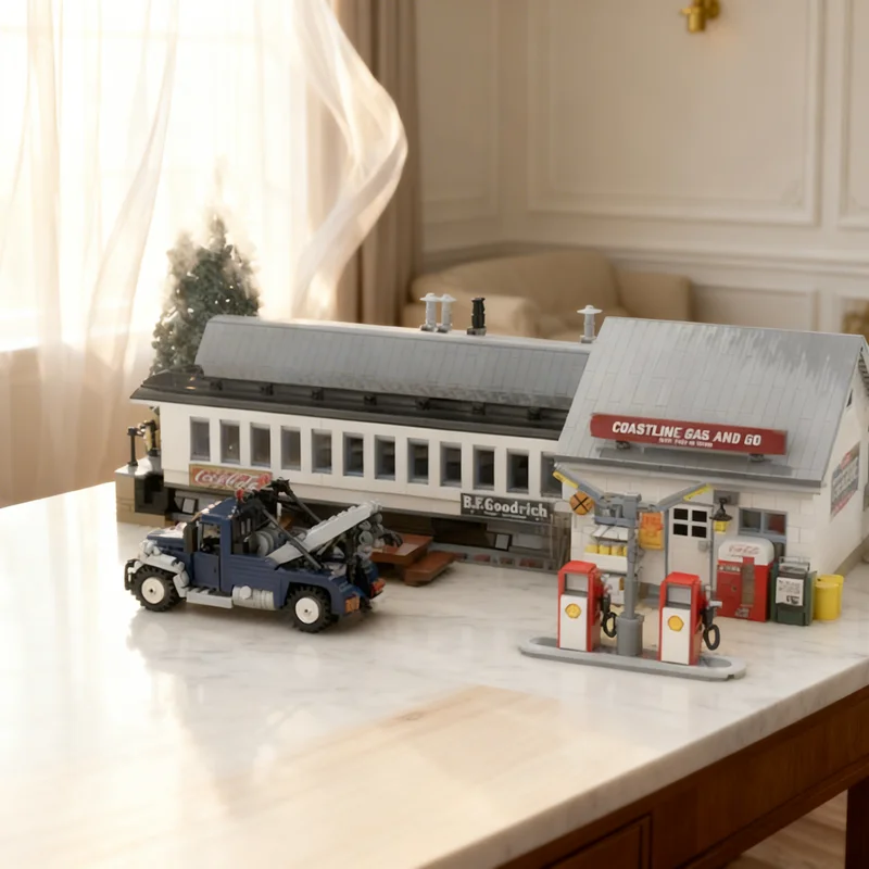 

4793pcs MOC Train Diner Modular Streetscape Model Building Blocks Construction Christmas Gifts Toy Creative DIY Idea Kids Toys