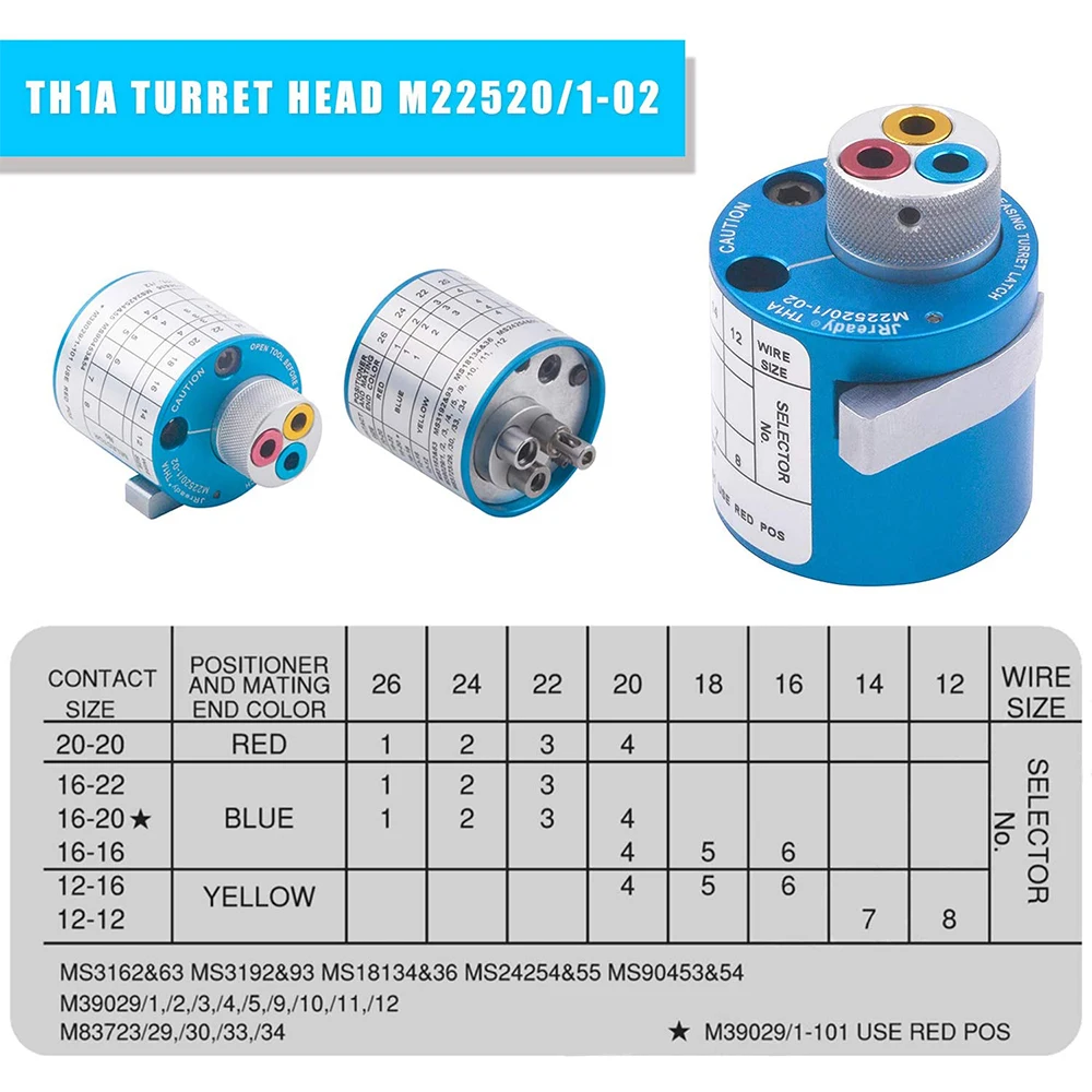 JRready ST1024 Crimp Tool Kit:  YJQ-W2A M22520/1-01 Crimp Tool 12-26 AWG &M22520/1-02 M22520/1-04 Turret Head & M22520/1-05&G125