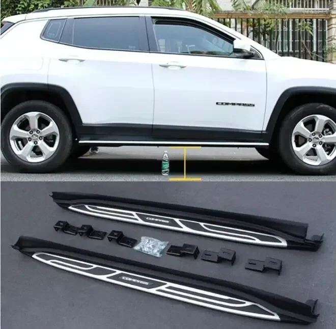 New！ For Jeep Jeep Compass 2017 2018 2019 2020 2021 Aluminum Alloy Car Running Board  Side Step Bar Guard Pedals