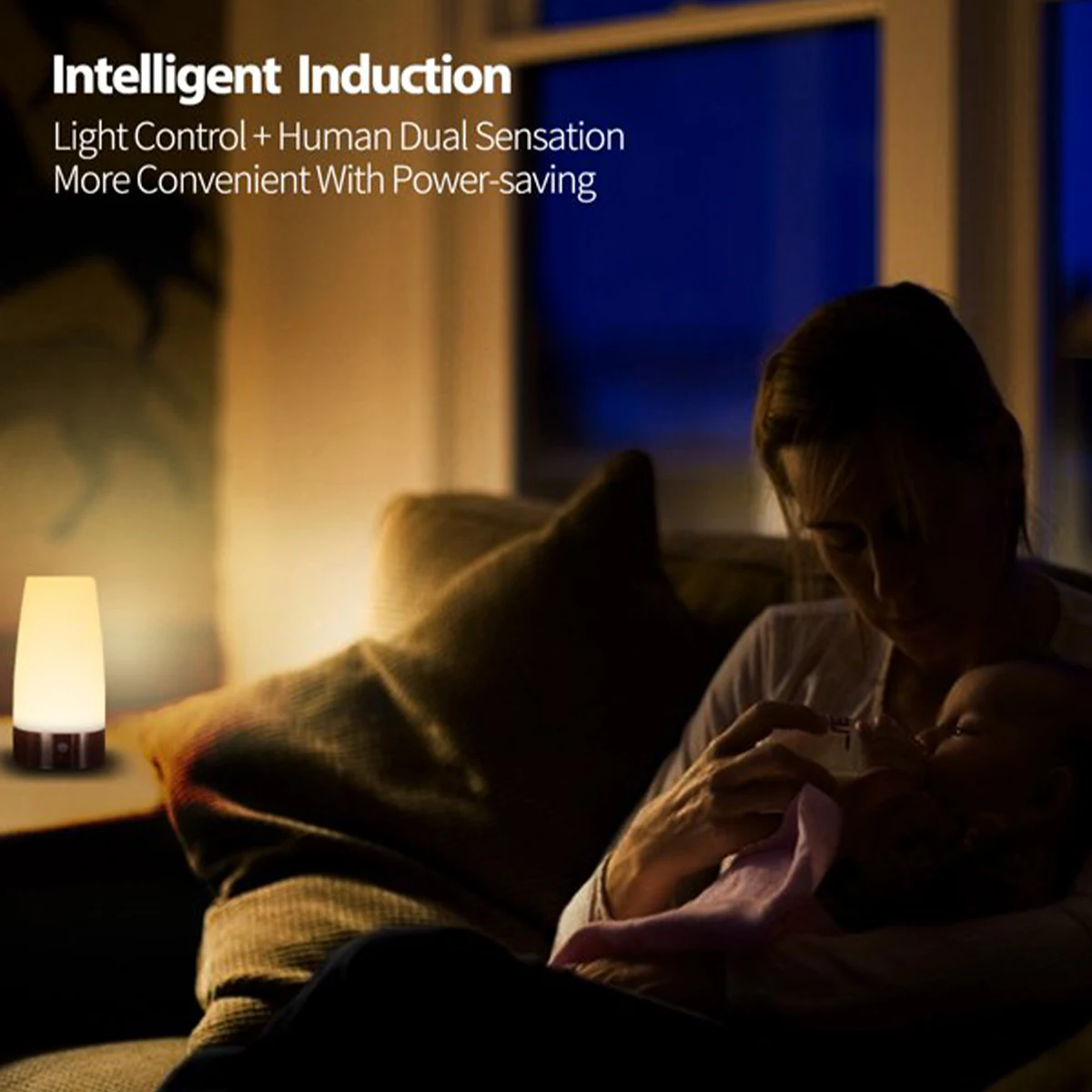Sensor Night Lamp LED Bedside Lamp Baby Soft Sleep Light for Nursery Bedroom Living Room Corridor Lactation Illumine Ambient Lan