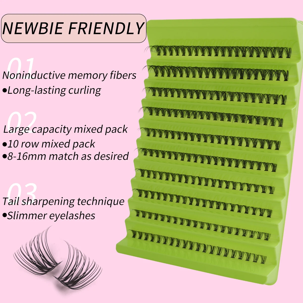 DIY クラスターまつげエクステンションキットボリュームふわふわナチュラル厚い偽ミンクセグメント化された個別まつげピンセットメイクアップツール