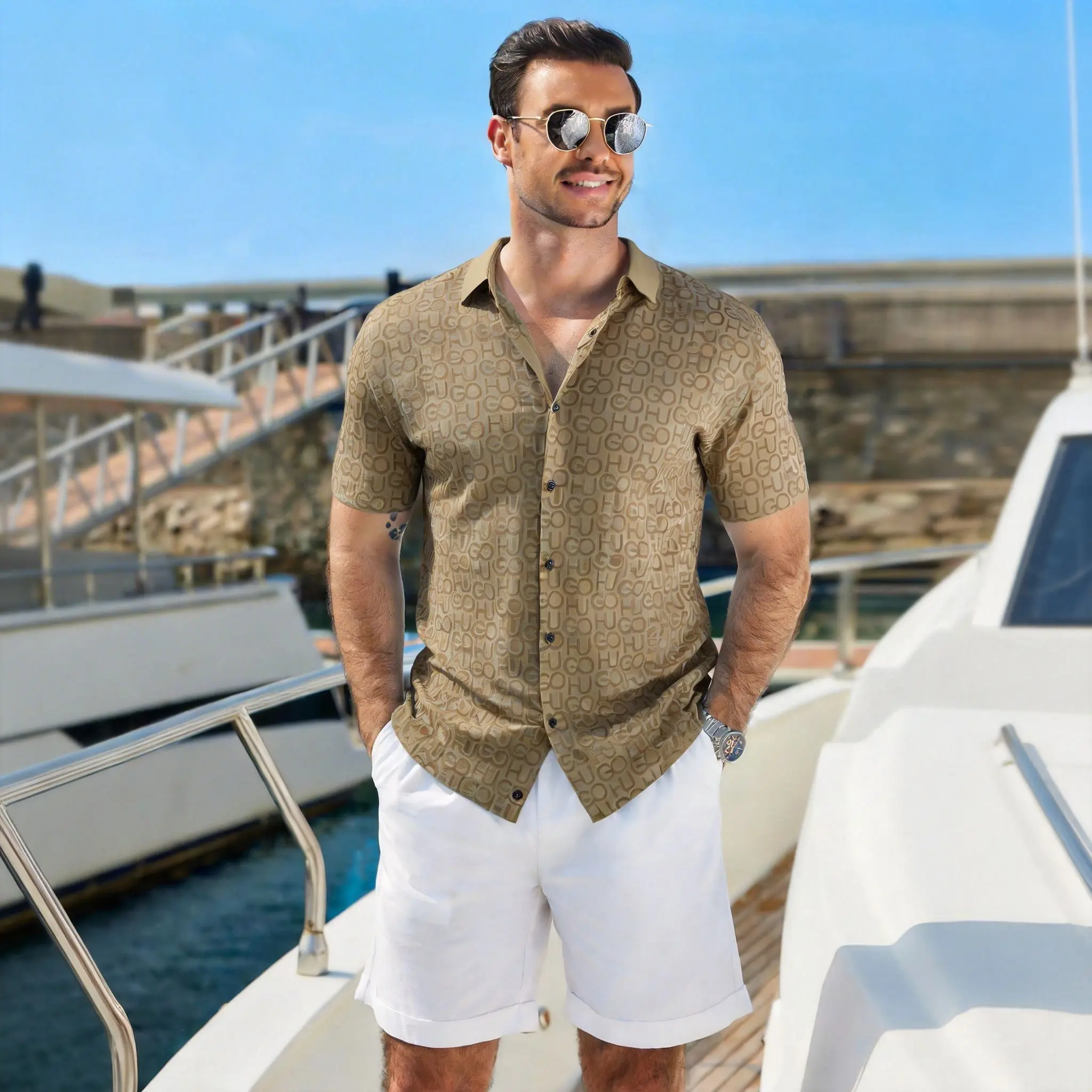 

Blouse Men's Clothing Shirts Dress Shirt Man Male Clothes for Men Men's Shirt With Short Sleeves Menswear Mens Hawaiian FASHION