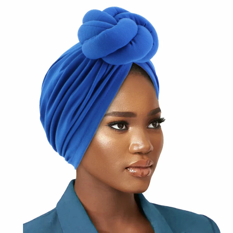 Indian Turban Women Pre-Tied Twist Knot Beanies Chemo Cap Bandanas Hijab Headwrap Cancer Hat Bonnet Headscarf Hair Accessories