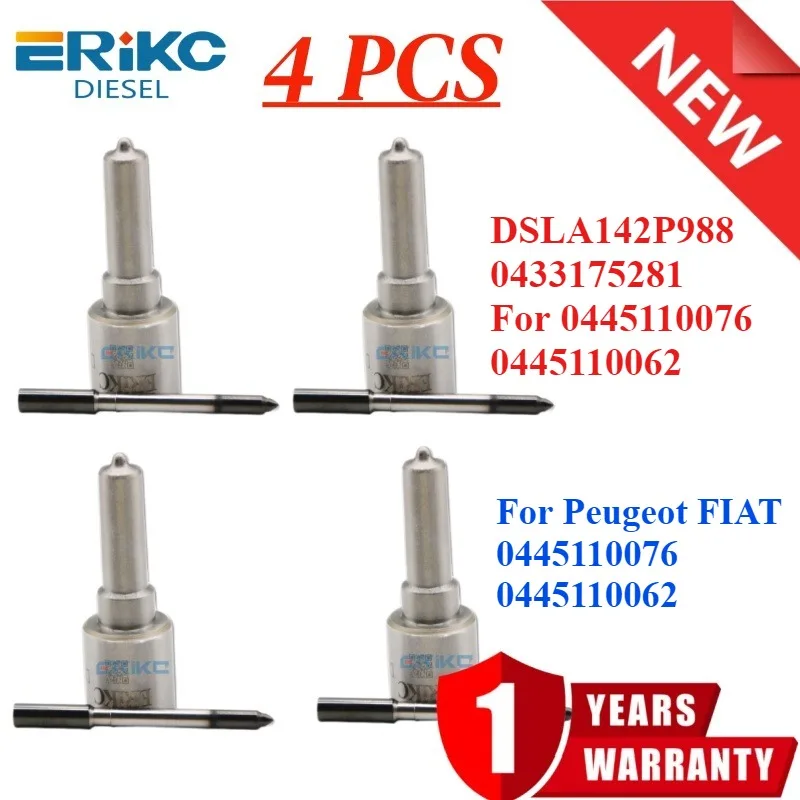 

4PCS DSLA 142 P988 DSLA142P988 Injector Nozzle Diesel Sprayer DSLA 142P988 0 433 175 281 for Peugeot FIAT 0445110076 0445110062