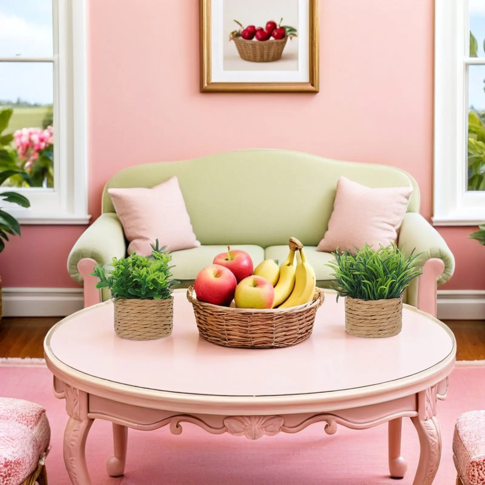 

4Pcs Miniature Potted Greenery Dollhouse Plants Realistic Fake Plants for Miniature House Accessories Dollhouse Landscape Decor