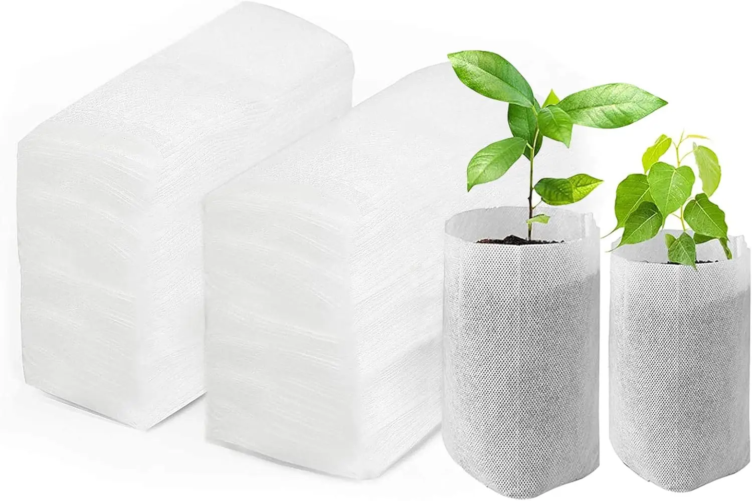 

200pcs Nursery Bags, Biodegradable Non-Woven Plant Nursery Fabric Seedling Pots, Home Garden Supply (6.2x7.1)