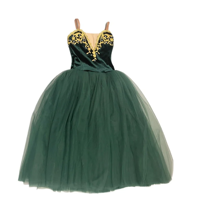 

Professional Ballet Tutu Swan Lake Dark Green Dance Costume Pancake Girls Classical Ballet Tutu Leotard Ballet Dress For Kids