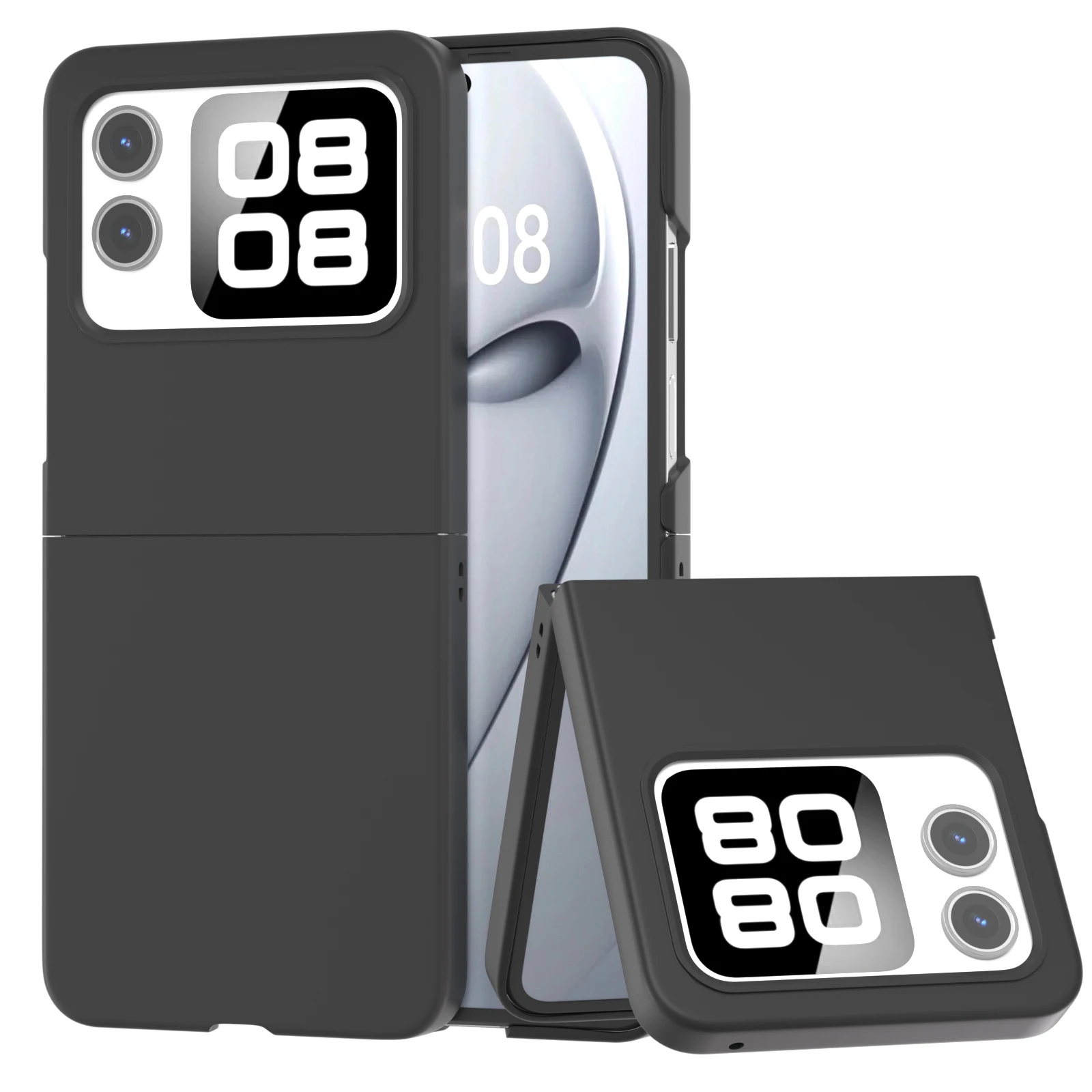 초박형 피부 촉감 하드 PC 실리콘 케이스, 화웨이 노바 플립용, 오염 방지 소프트 터치, 슈퍼 슬림 접이식 보호 커버