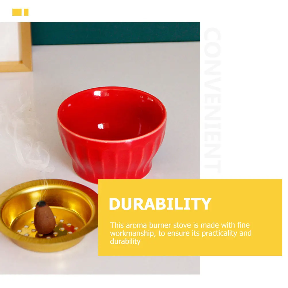 

Large Mouth Incense Burner Decorative Aroma Incense Holder Compact Design for Home Office Table Decoration Portable