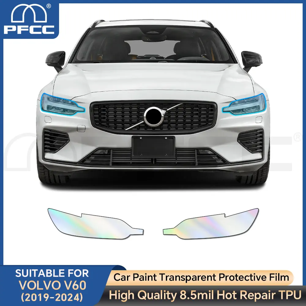 

PFCC Paint Protection Film for Volvo V60 2019-2024 Pre Cut Bra Clear PPF TPU 8.5mil Front Headlight Film Transparent