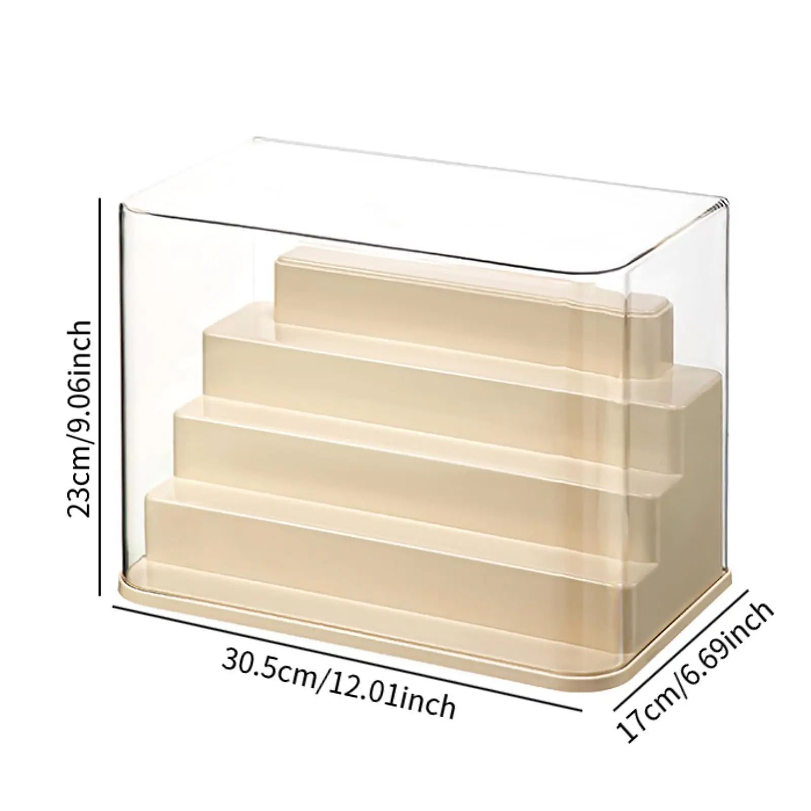 Clear Display Case Storage Box Stackable Doll Display Box Small Showcase, for Office Desk Figurines Dolls Action Figures