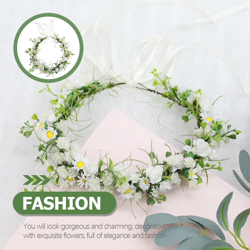 

Daisy Bridal Headband Wedding Flower Headpiece Floral Crown Elegance Charm Decoration Matching Coat Dress T-Shirt Headwear