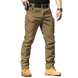 Pantalones Cargo de camuflaje con múltiples bolsillos para hombre, pantalones deportivos de secado rápido para exteriores, pantalones negros de camuflaje para viajes, senderismo y escalada