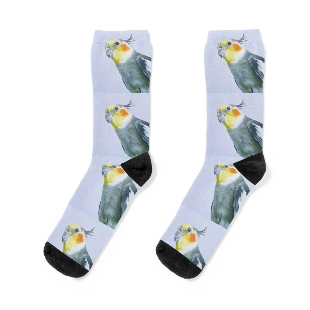 

Cockatiel pet portrait Socks Non-slip crazy Stockings Heating sock Women Socks Men's