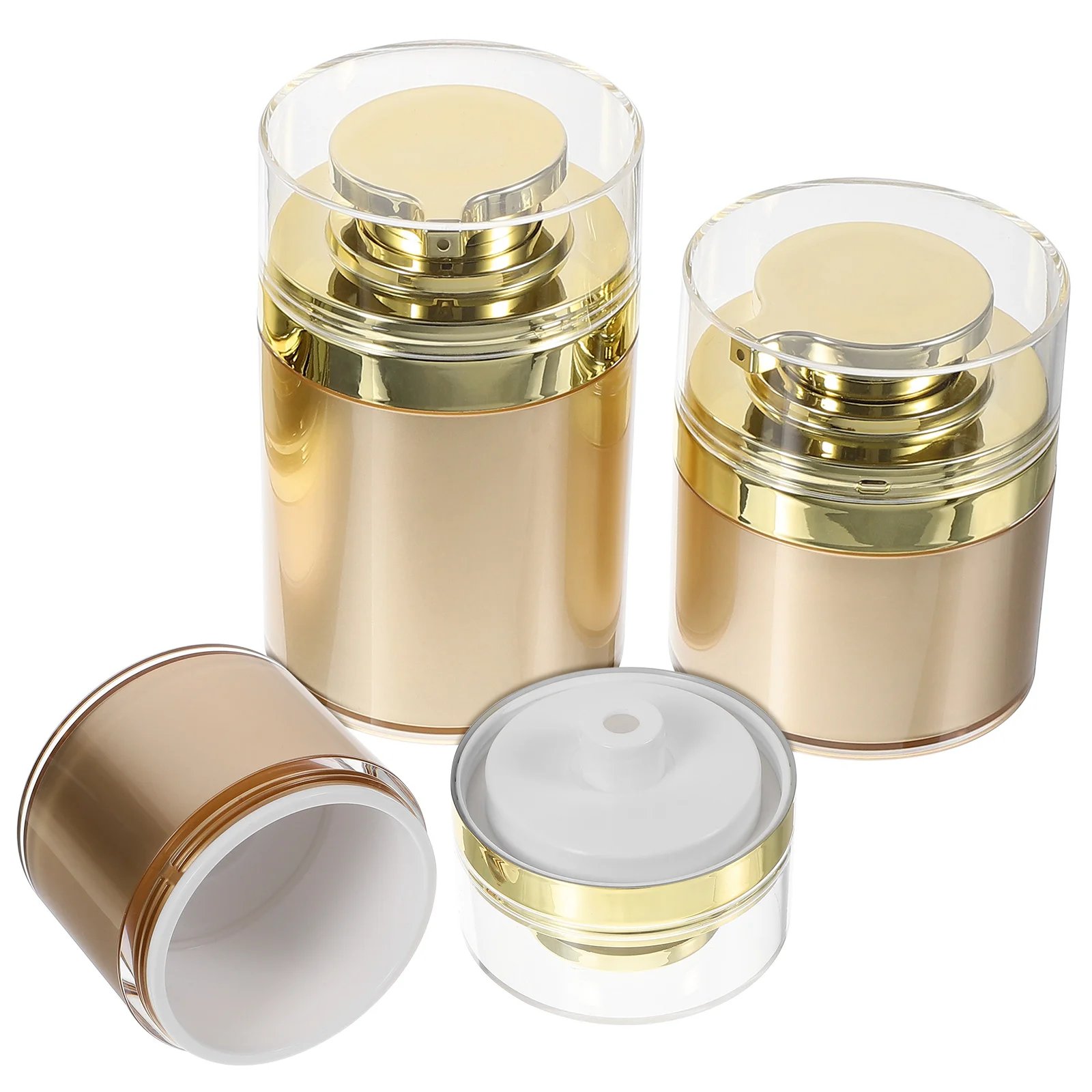 3 Stück Airless-Pumpgläser, kleine nachfüllbare Behälter mit Druckpumpe, verdickte Schale für DIY-Hautpflege-Foundation-Serum