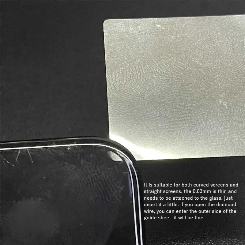 10 piezas de palanca de apertura de acero inoxidable de 0.03mm para desmontaje de pantalla LCD de Samsung iPhone, herramienta de reparación reutilizable ultra delgada 5