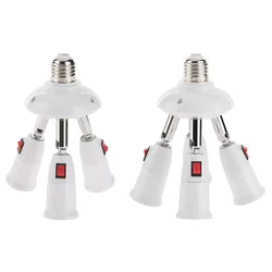 Lamp Base E27 Splitter 3/4 Heads Lamp Base Adjustable LED Light Bulb Holder Adapter Converter Lighting Accessories