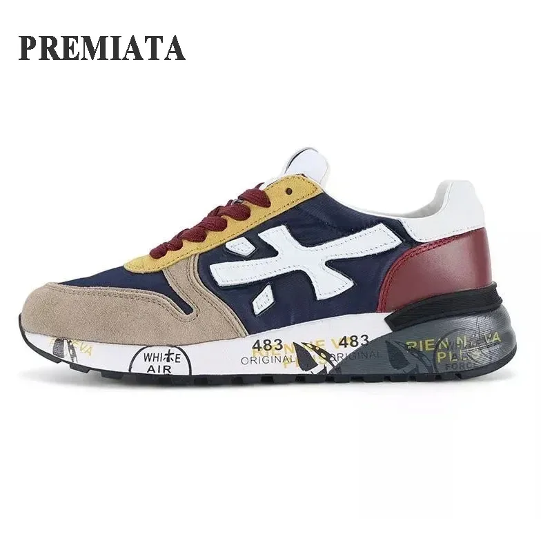 Premiata-メンズカジュアルロートップスニーカー、オリジナルプレミアムミック、ブランドデザイナー、安定した本物のトレーニング、イタリアブランド、6168