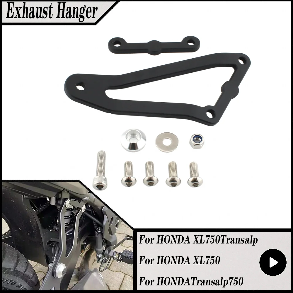 For HONDA XL750 Transalp XL 750 Transalp 750 2023-2024 Aluminum Exhaust Hanger Mount Bracket Support Pipe Holder Black