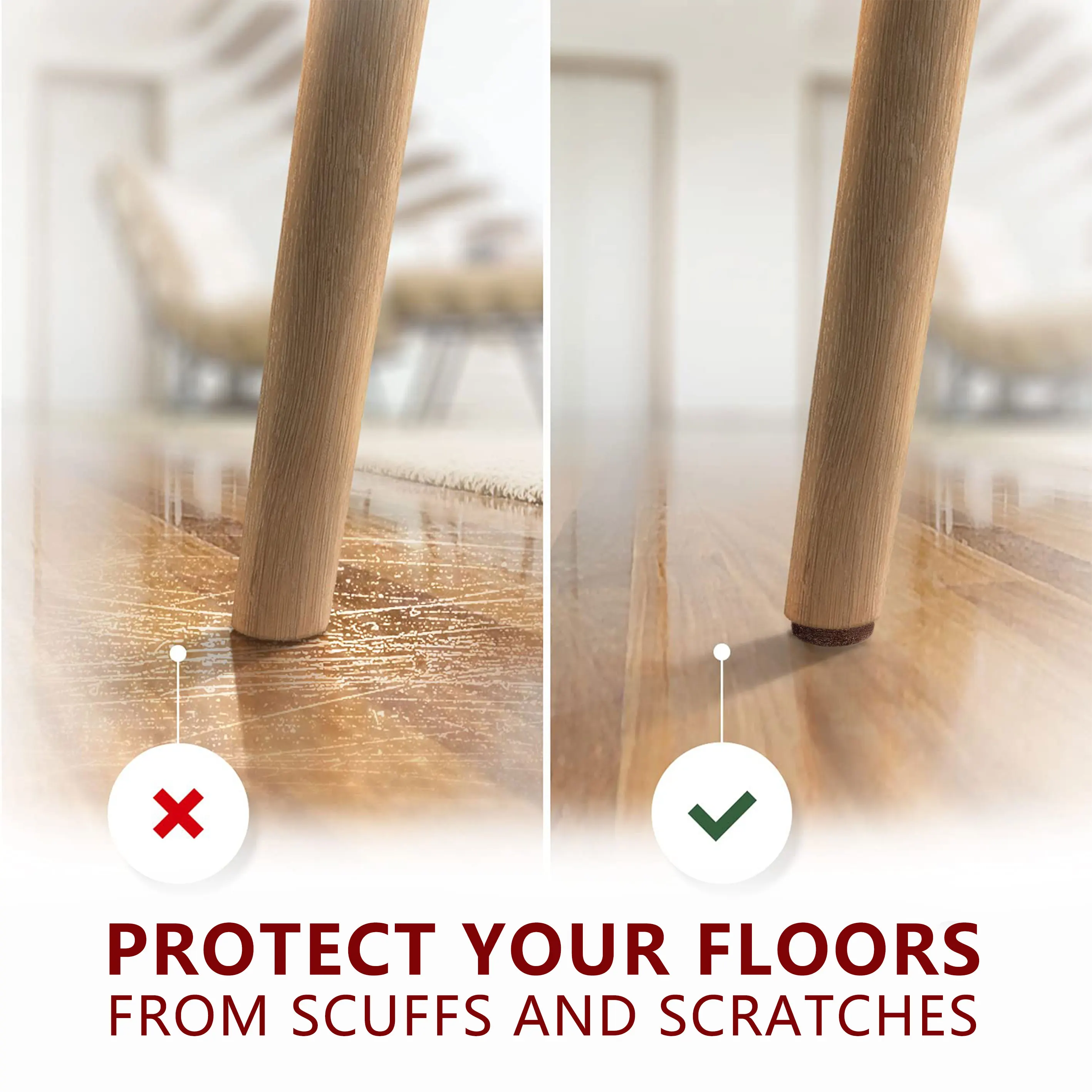 240PC Felt Chair Leg Pads, Floor Protectors Furniture Legs Table Leg Covers Furniture Accessorie,Self Adhesive