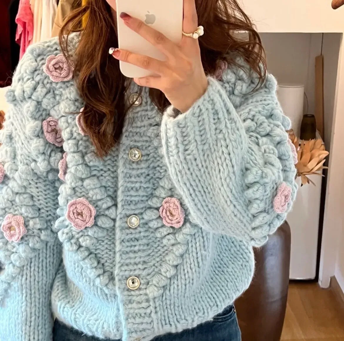 

WTIANYUW High Quality Women Winter Sweater Warm Soft Cardigan Knitting O Neck Single Breasted Sweater Coat Korean