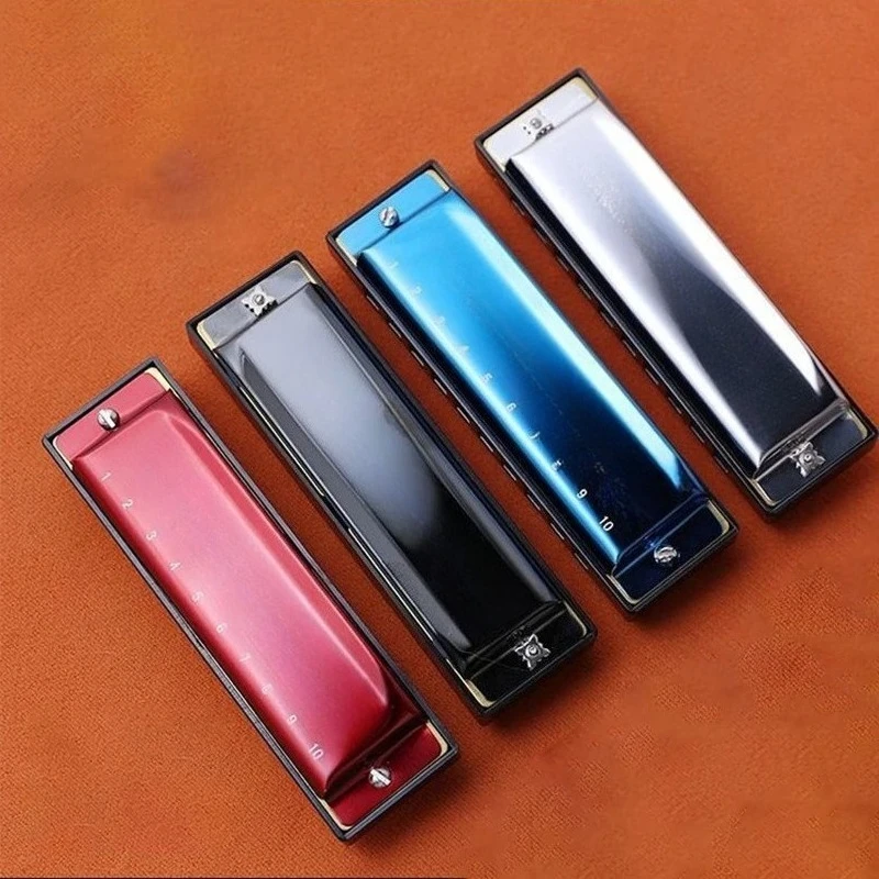 Blues Harmonica 10 Holes C Key Harmonicas Childrens Adults Practice Harmonicas Beginners Self Taught Performance Harmonica