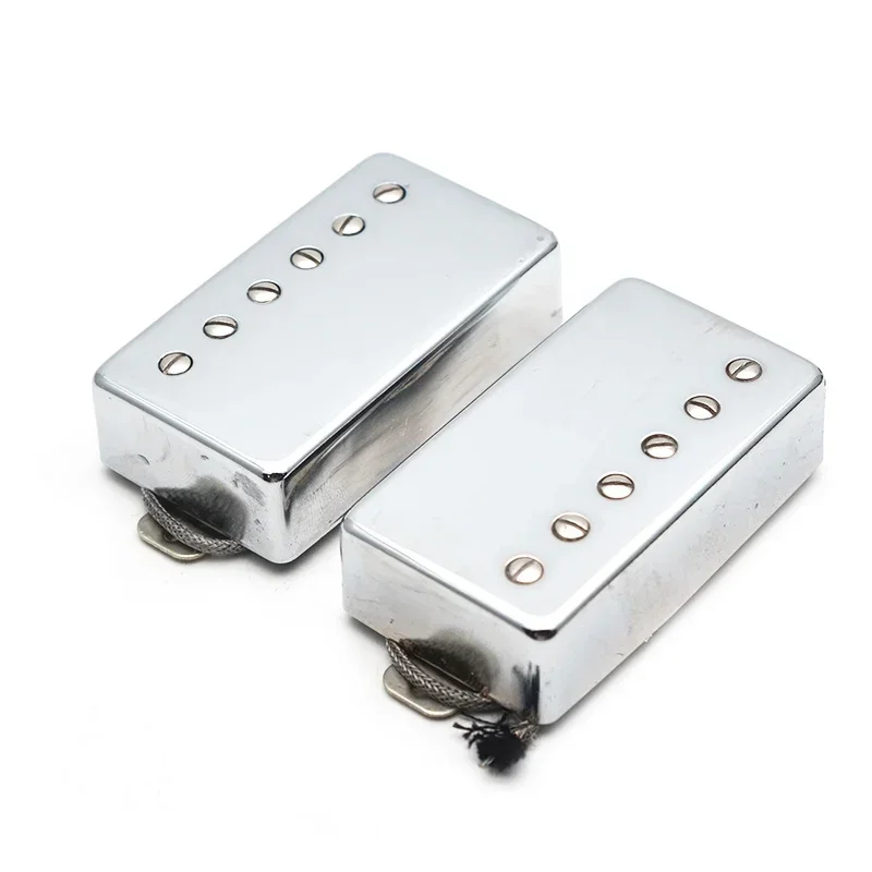 Alnico 5 LP Humbucker Guitar Pickup Set Chrome Neck & Bridge Alnico V Pickup Chrome