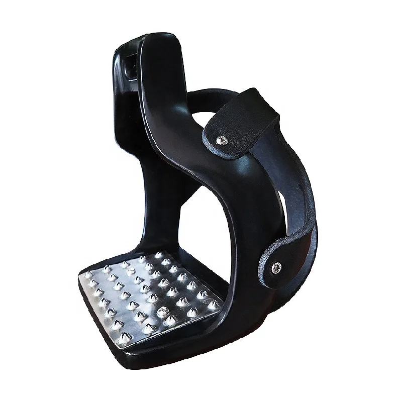 ركاب الفروسية من الألومنيوم غير قابل للانزلاق، دواسة من الفولاذ المقاوم للصدأ + غطاء واقي #6