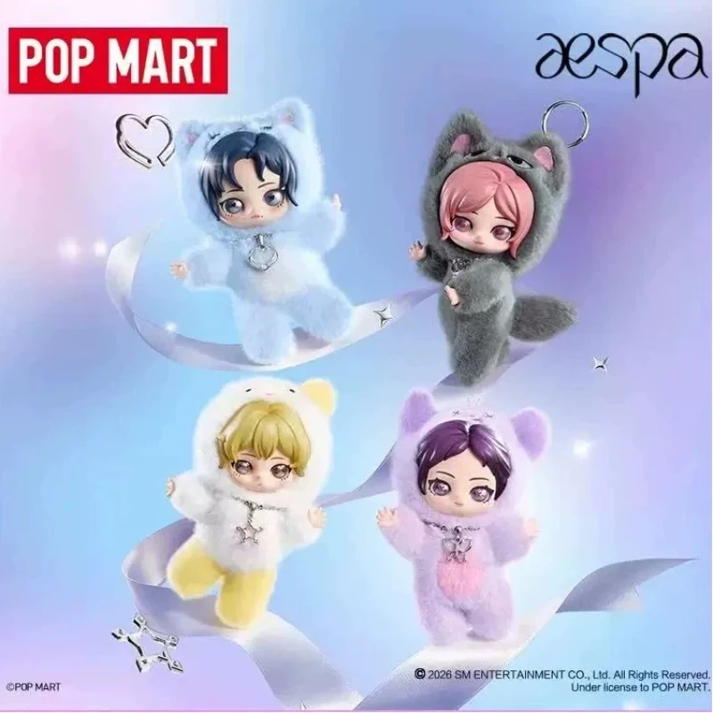 

POP MART aespa FLUFFY CLUB Series Blind Box Doll Fan Collectible Desktop Ornament Fashion Trendy Mystery Box Cute Cartoon Doll