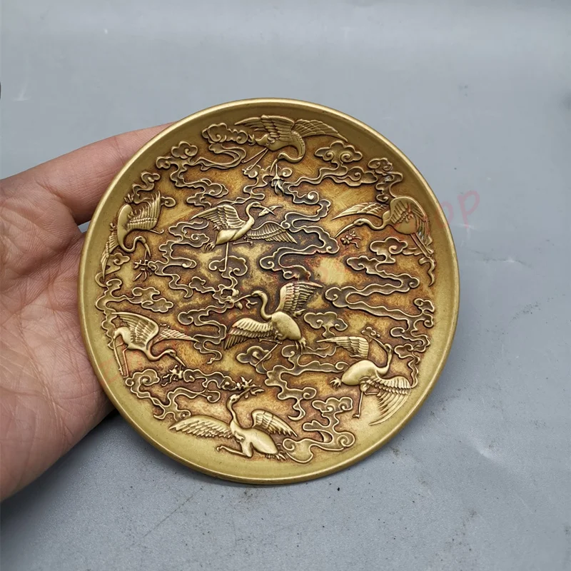 

Crane copper plate / auspicious copper plate / classical household decoration