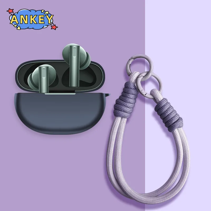 لـ Realme Buds Air 5 6 حافظة ناعمة من السيليكون واقية محمولة مقاومة للخدش مع حبل حلقة تسلق