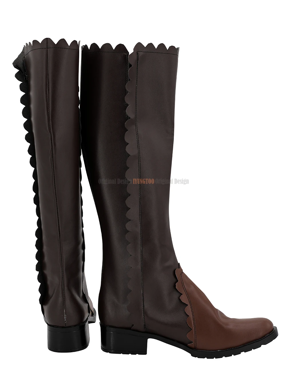 FF10 Lenne Shoes Cosplay Fianl Fantasy10 Lenne Cosplay Long Boots Brown Shoes Custom Made