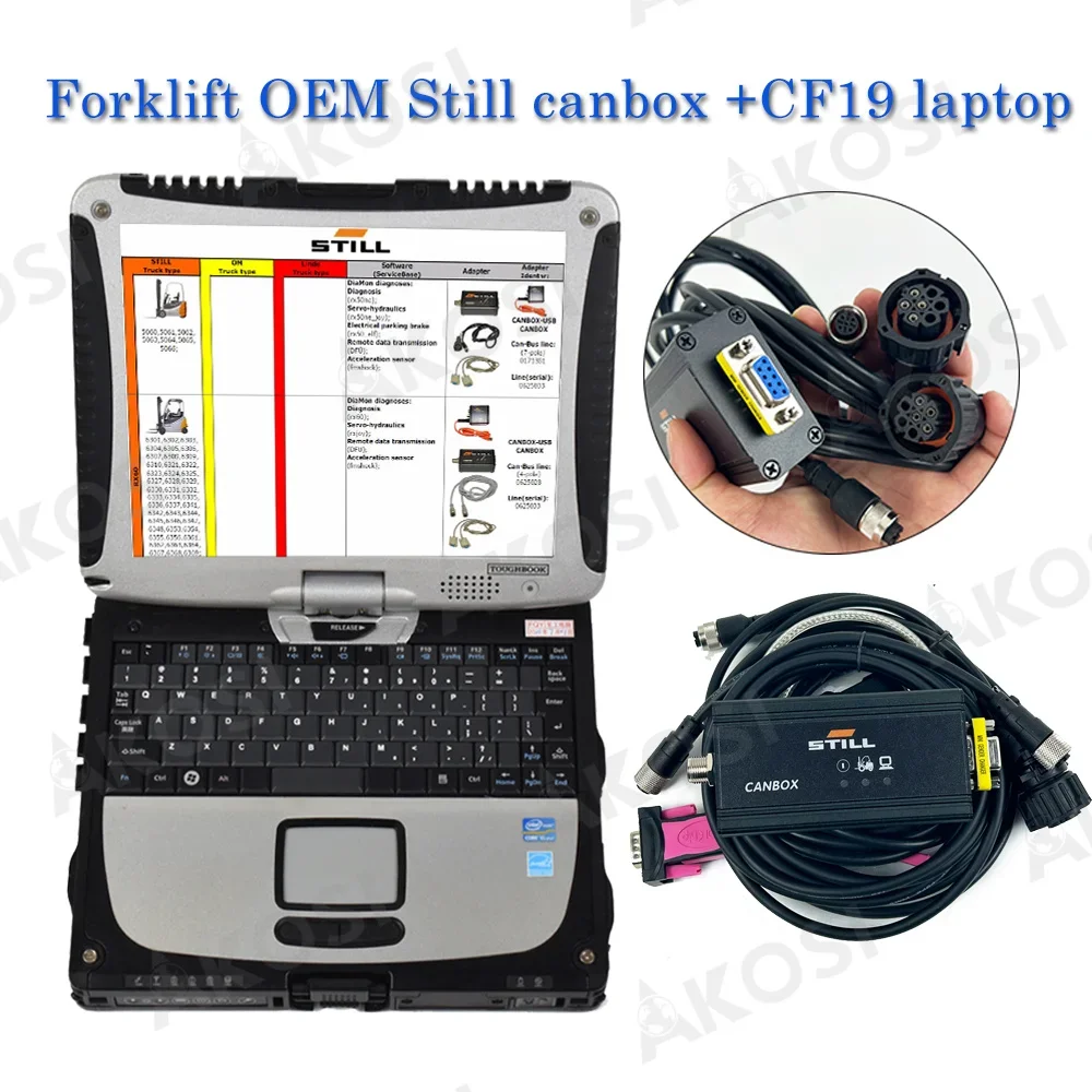 CF19 /CF52 Laptop with For STILL CANBOX OEM Diagnostic Adapter Forklift diagnostic tool STILL Truck box interface