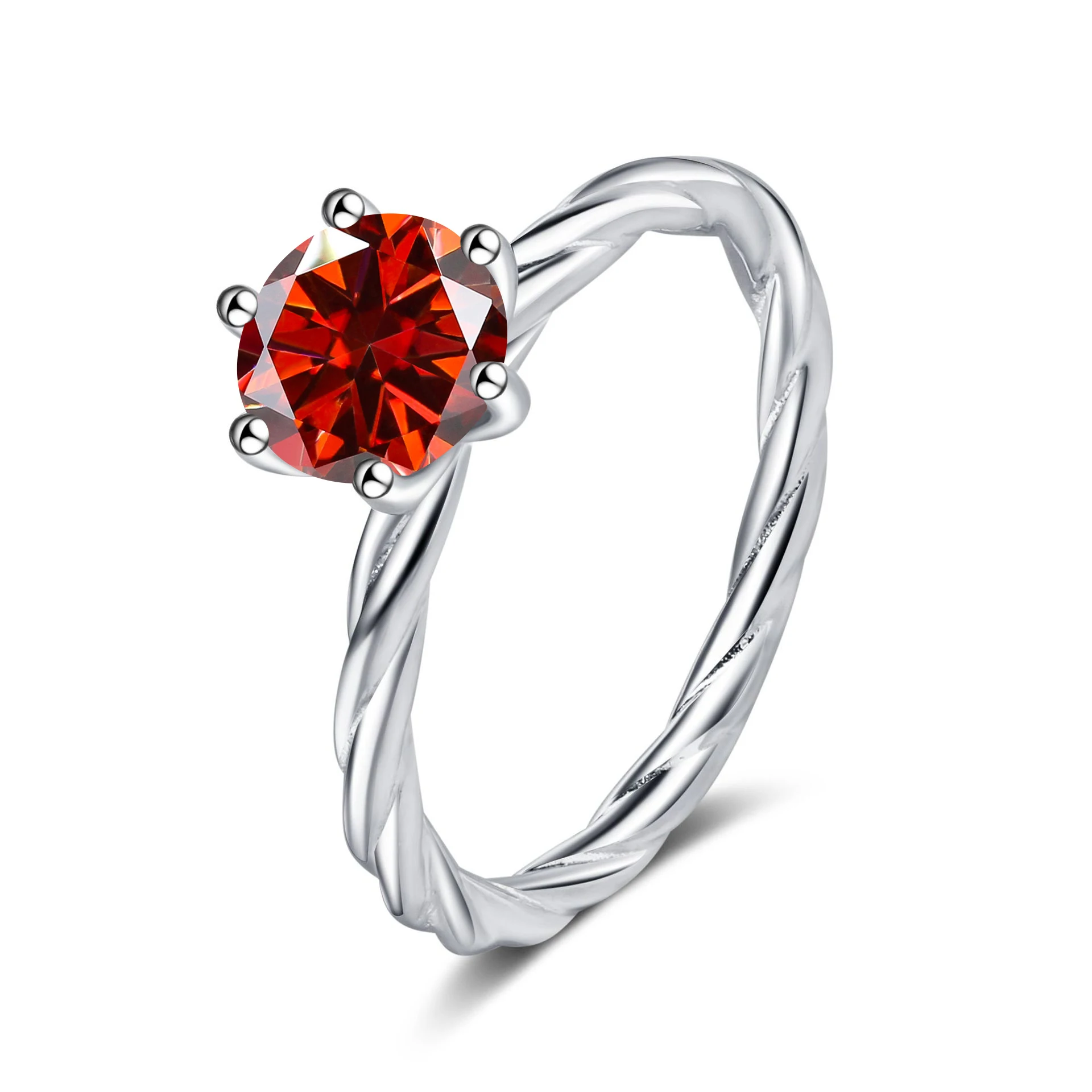 6.5mm 1carat moissanite ring for charm lady  Wedding Promise Solitaire Band GRA Certified S925 Sterling Silver finger Ring