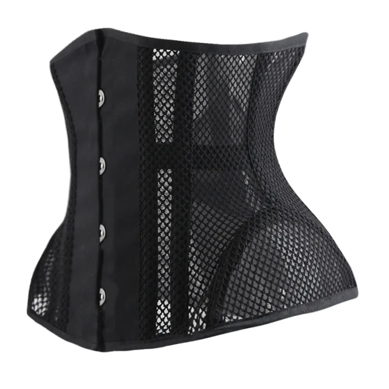 Corset Bustier Underbust Top Women\'s Steel Boned Short Torso Breathable Mesh Waist Cincher Corset Goth Vintage Slim Body Belts