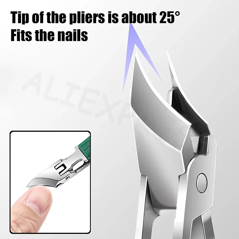 Coupe-ongles anti-éclaboussures, coupe-ongles incurvé en acier inoxydable