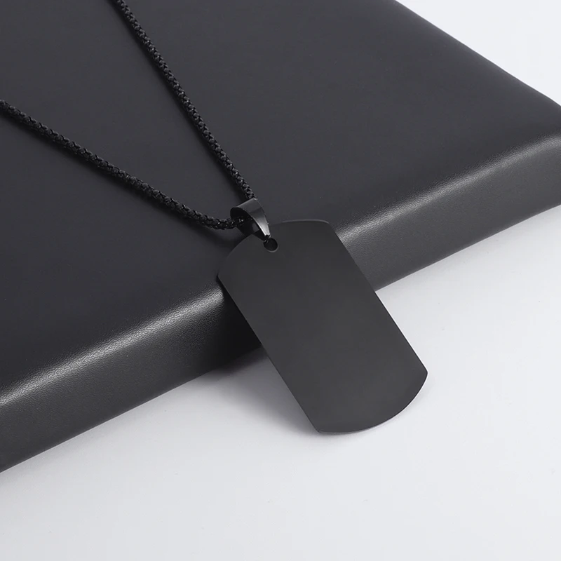 Hot Sale Pendant Smooth Plate Tag Men Retro Necklace Jewelry