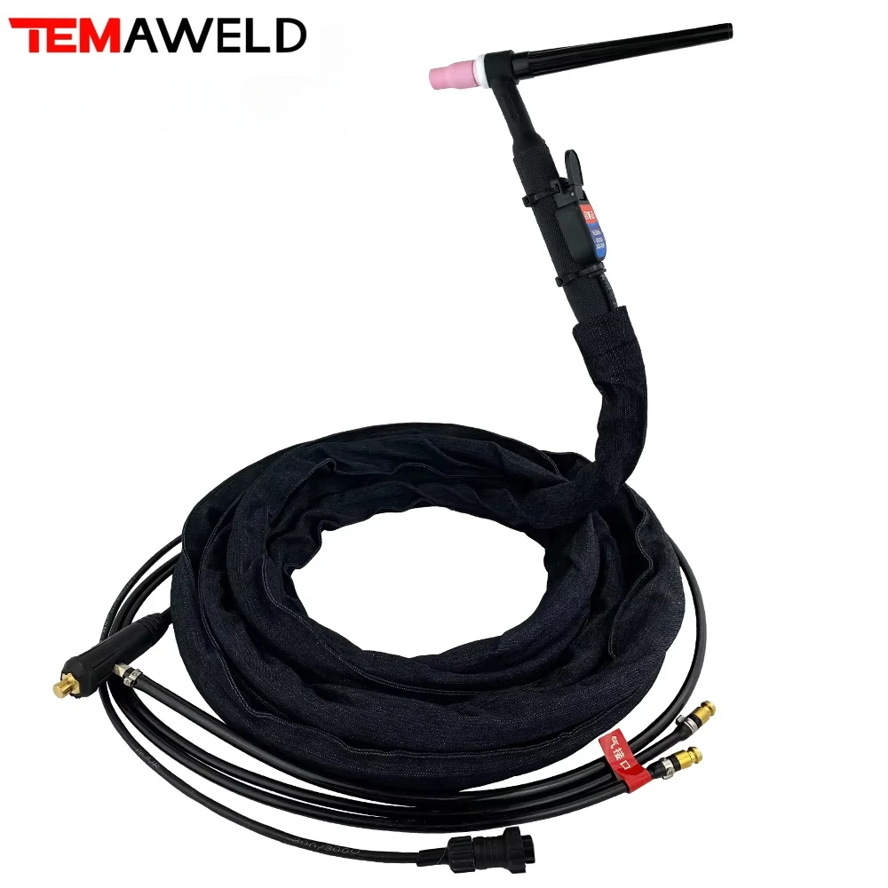 WP9FV TIG Torch 4m 13ft Gas Tungsten Arc Welding Torch  Argon Air Cooled Flexible Neck Gas Valve TIG Welding Torch