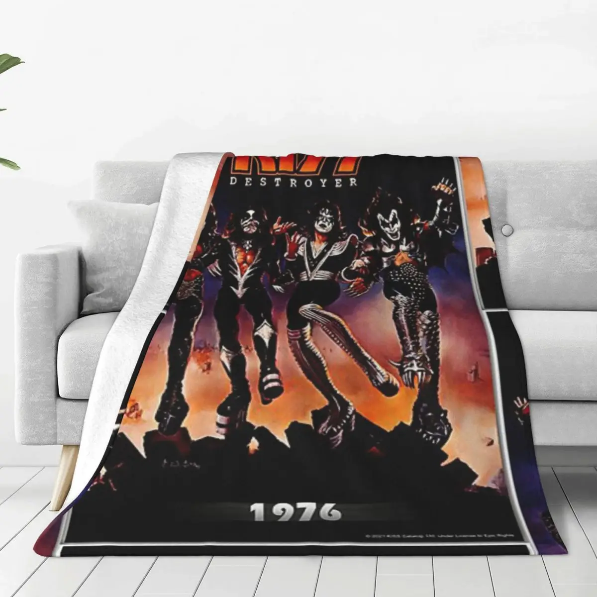 Fluffy Baby Blanket KISS The Band - Destroyer Year 1976 Sofa Camp Nap Bedspread Cozy Flannel Blanket Bedroom Decor