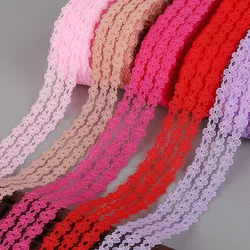 10Yards 2.5cm Wide Beautiful Lace Trim DIY Apparel Sewing Accessories Fabric Wedding Dresses Party Decoration Floral Lace Ribbon