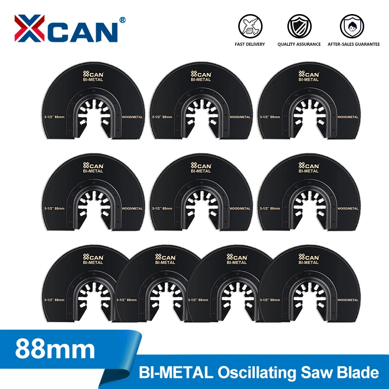 XCAN 88mm lame de scie oscillante demi-cercle droite rénovateur lame de coupe BI-METAL multi-outils lames pour la coupe du bois et du métal