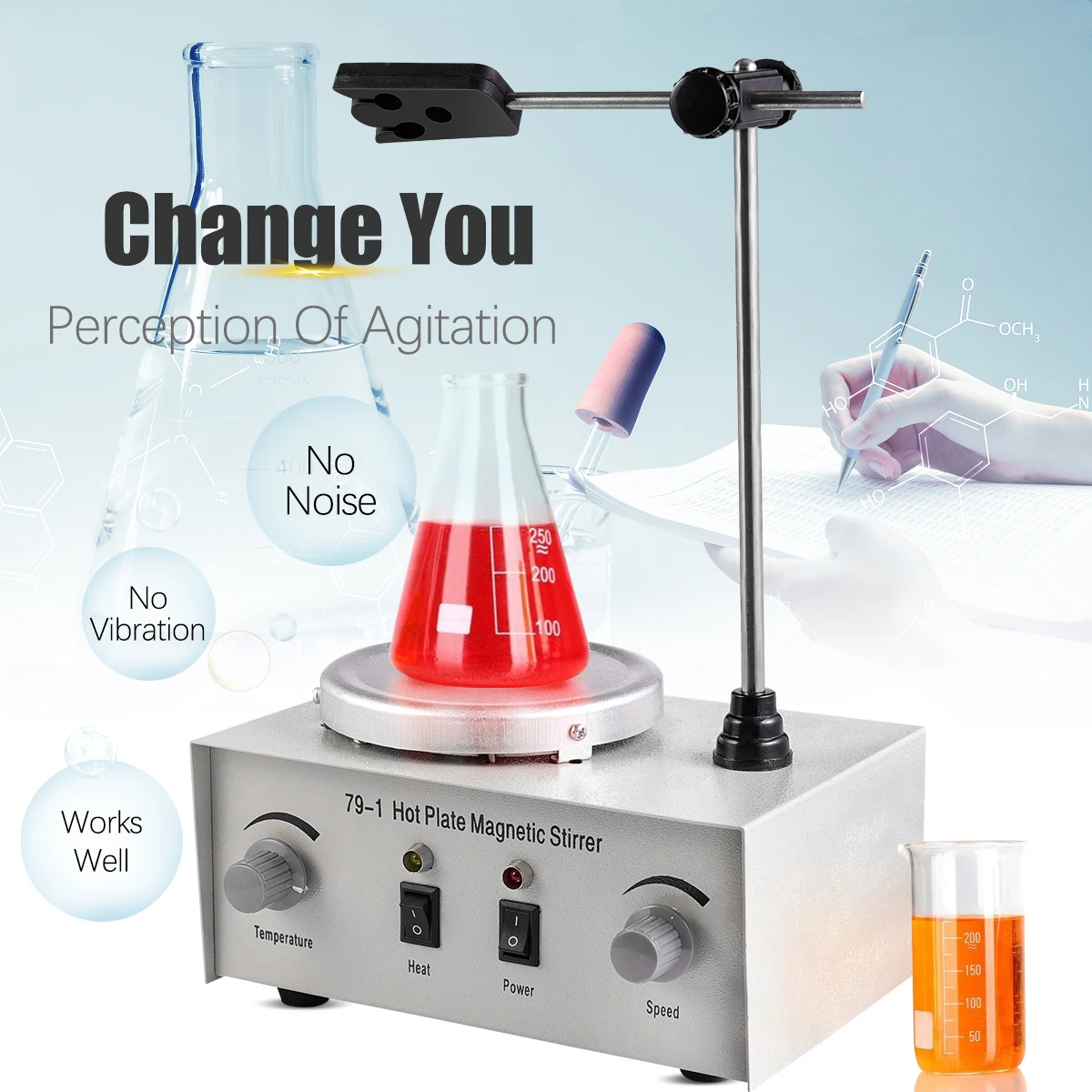 

Magnetic Stirrer Hot Plate Mixer 79-1 Lab Stirrers Hotplate Max 2400 RPM Stir Plate with Stir Bar and Support Stand