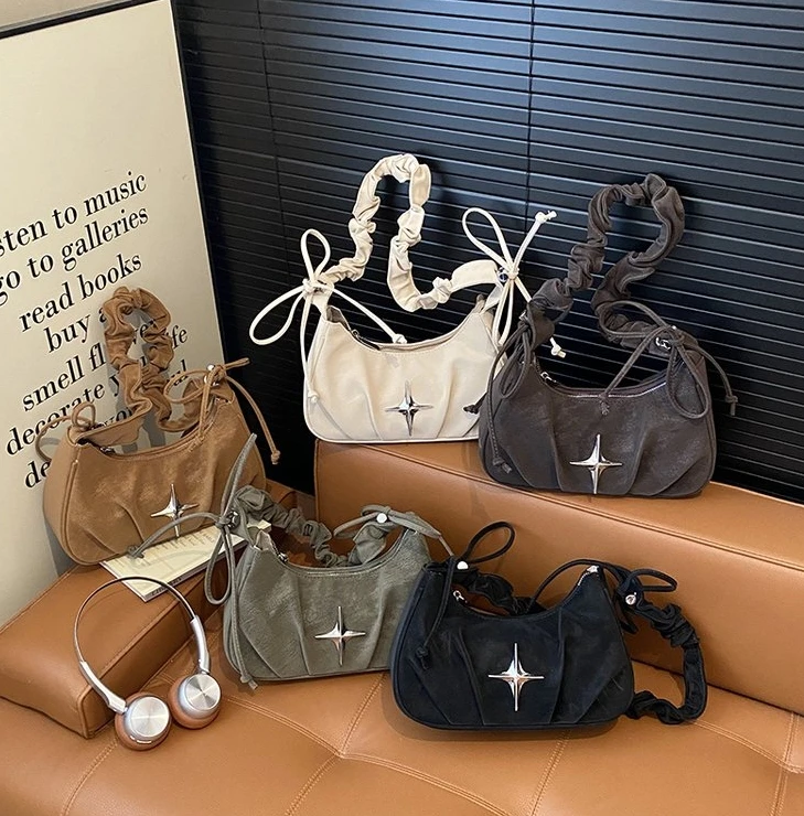 

Women's Sophisticated Niche Bag - Trendy Versatile Ruched, Fashionable Underarm Shoulder Crossbody Bag