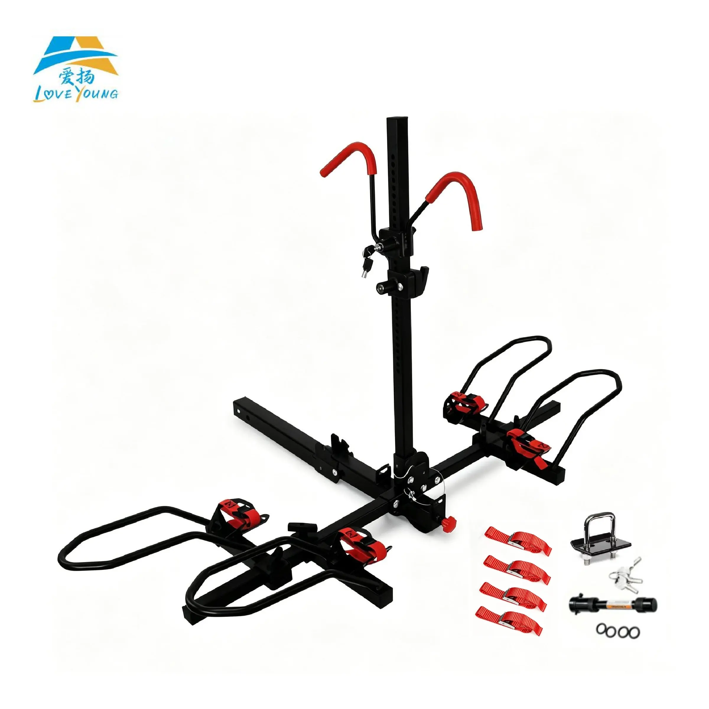 Hitch Mount Bike Rack - Easy to Install Bicycle Carrier for SUV Car Truck - Heavy-Duty Steel Mountain Road Bike Holder - Black