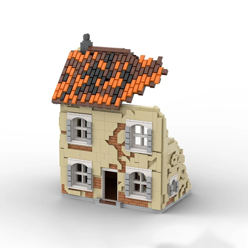 Street View Model Moc Building Block Modular  Ruined House Model Technology Brick DIY Assembly Build Toy Holiday Gifts