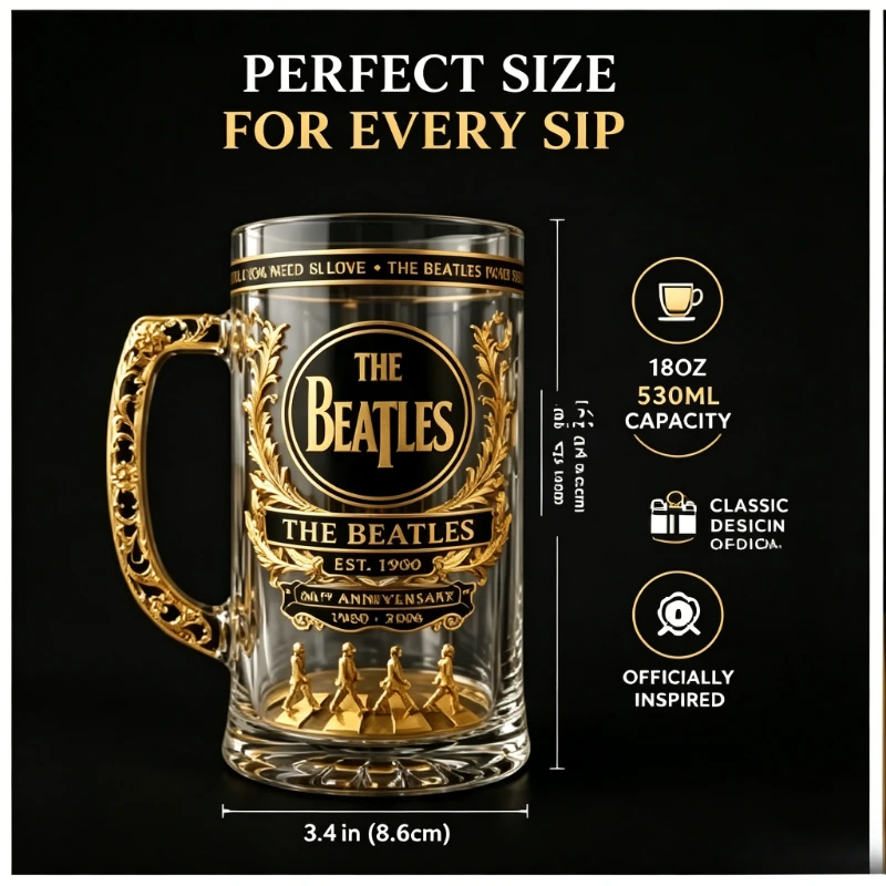 Vintage Collectible Glass - Пивная кружка The Beatles к 66-летию,