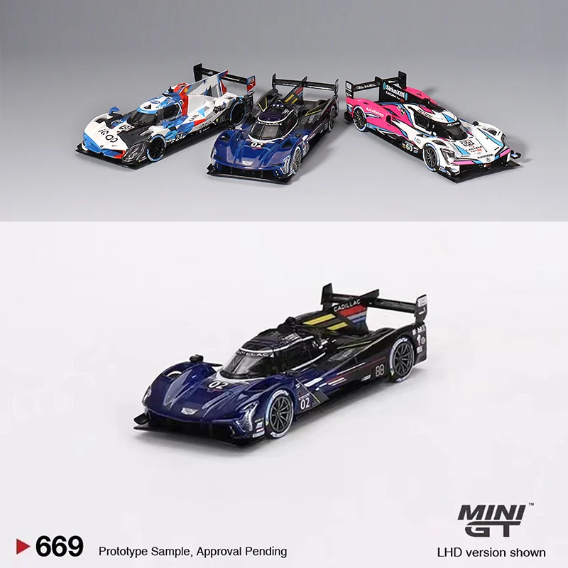 MINI GT 1:64 Model Car V-Series.R #02 Cadillac Racing 2023 IMSA Daytona 24 Hrs Alloy Sport Vehicle #669 Display Gifts