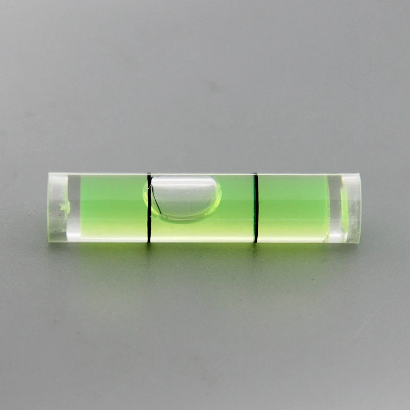 100pcs 8*35mm Mini Square Spirit Bubble Level Transparent Plastic Green bubble Custom Sizes