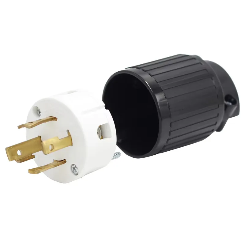 LK6431 US NEMAL14-30P Male Power Plug 30A125V 250V 4Pin Copper Electrical Industrial Wiring RV Connector Inlet American Standard